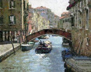 Zeitgenössische Ölmalerei - Der Morgen von Venedig