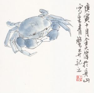 zeitgenössische kunst von Jin Dawei - Blaue Krabbe