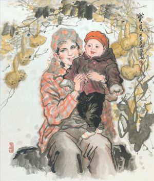zeitgenössische kunst von Kong Qingchi - Mutter und Sohn