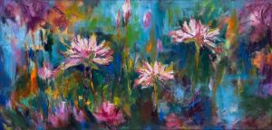 Zeitgenössische Ölmalerei - Das Bild von Lotus