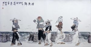 zeitgenössische kunst von Li Fengshan - Warten auf die Fischerboote