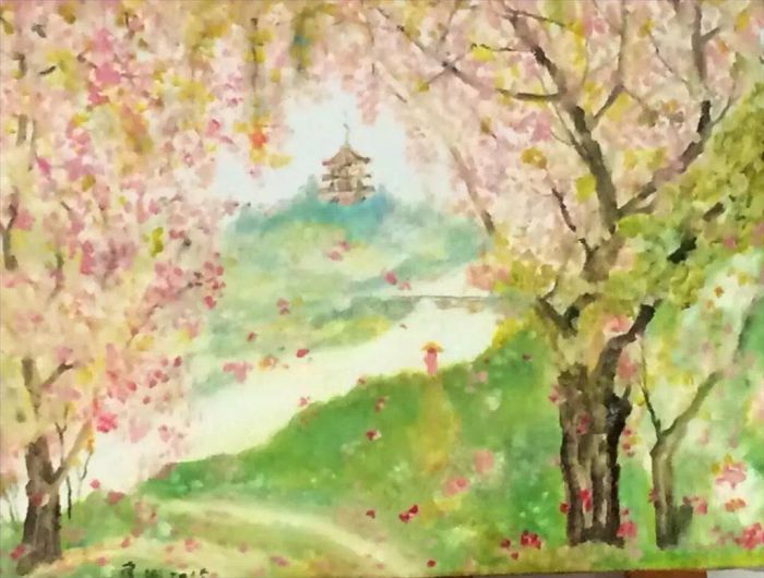 Li Jiangang Ölgemälde - Kirschblüte