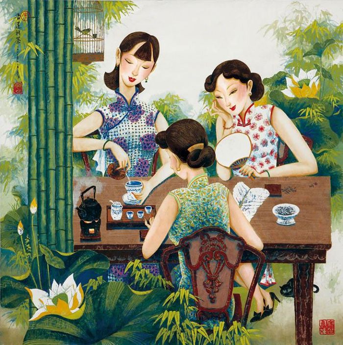 Li Shoubai Chinesische Kunst - Xianglians Frage zur Kunst des Tees