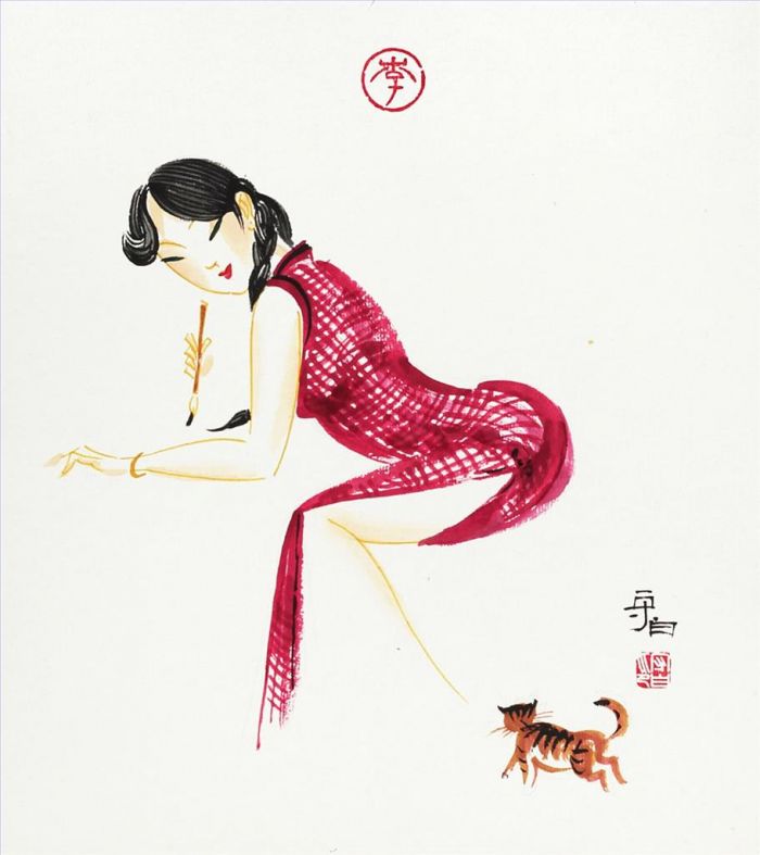 Li Shoubai Chinesische Kunst - Farbtintenschönheit