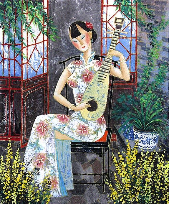 Li Shoubai Chinesische Kunst - Sehnsucht nach Liebe im Frühling