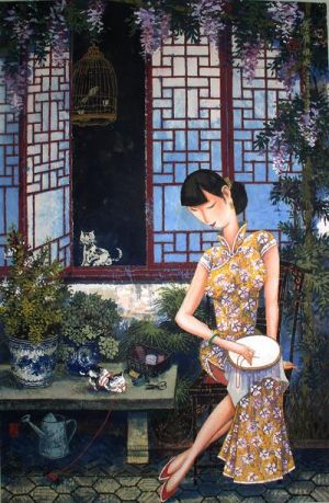 zeitgenössische kunst von Li Shoubai - Unter Chinesischer Glyzinie