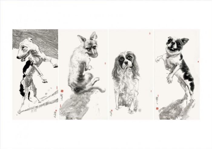 Li Suning Chinesische Kunst - Großäugiger Hund