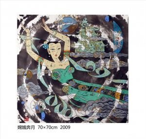 zeitgenössische kunst von Li Zhiguo - Die Göttin Chang fliegt zum Mond