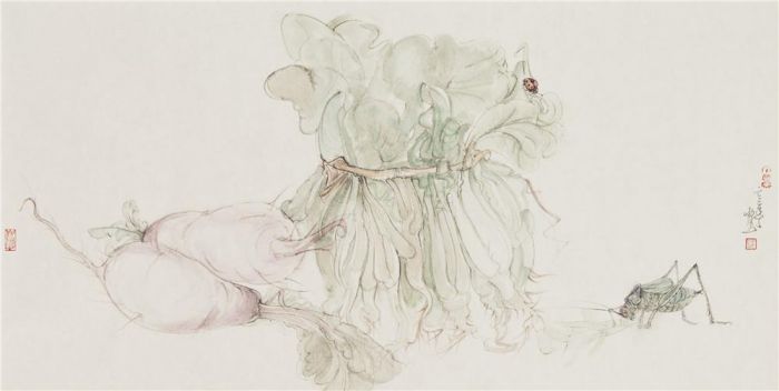 Liang Yu Chinesische Kunst - Gras- und Insektenmalerei