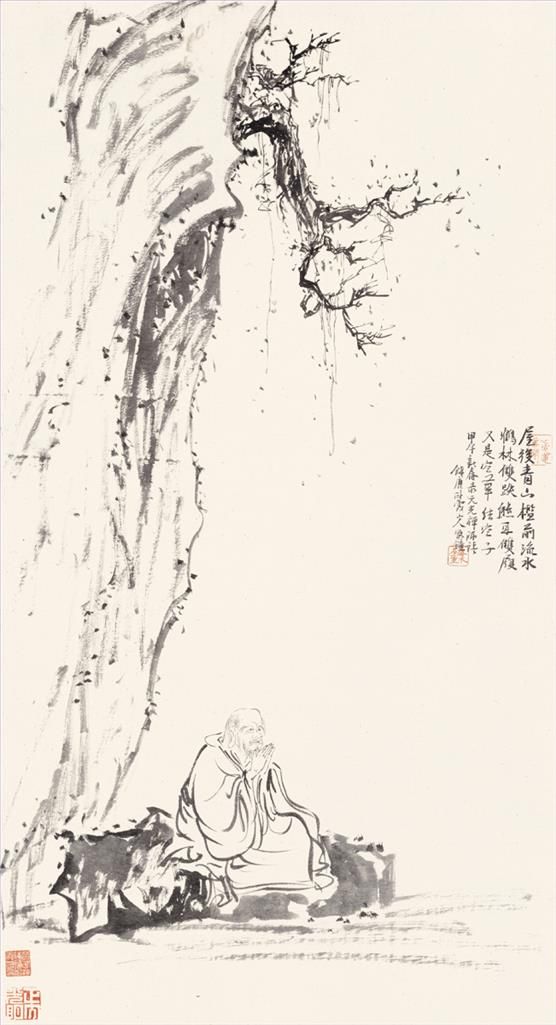 Lin Haizhong Chinesische Kunst - Bild des alten Chan-Meisters