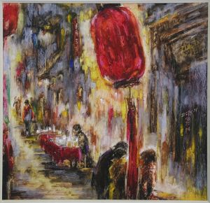 zeitgenössische kunst von Liu Jiafang - Eine alte Gasse in einer kleinen Stadt