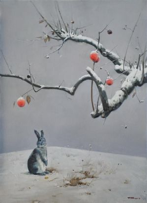 zeitgenössische kunst von Liu Shijiang - Übrig bleibt Rot und Schnee