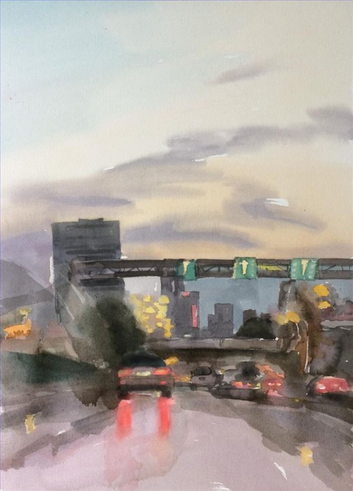 Liu Xue Andere Malerei - Nach Sonnenuntergang nach Hause gehen
