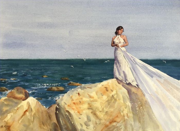 Lu Xiaohan Chinesische Kunst - Eine Braut am Kap