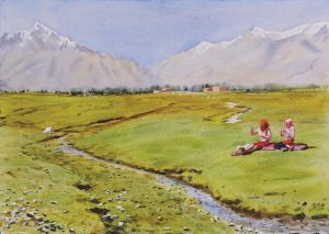 zeitgenössische kunst von Lu Xiaohan - Mittags im Pamir-Hochland