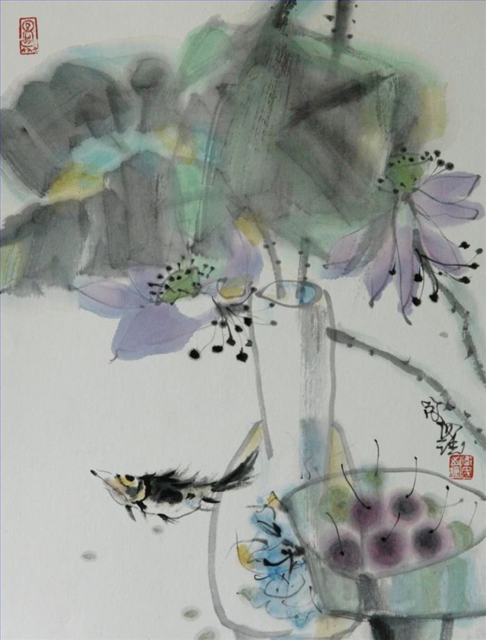 Luo Weimin Chinesische Kunst - Das Glück der Fische
