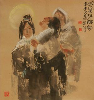 zeitgenössische kunst von Meng Yingsheng - Farbtintenfiguren