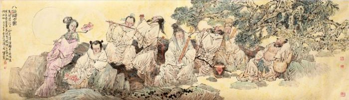 Meng Yingsheng Chinesische Kunst - Die acht Unsterblichen in der Legende