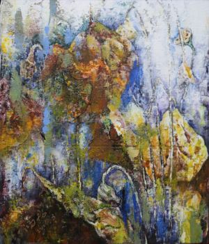 Zeitgenössische Ölmalerei - Herbstlotus