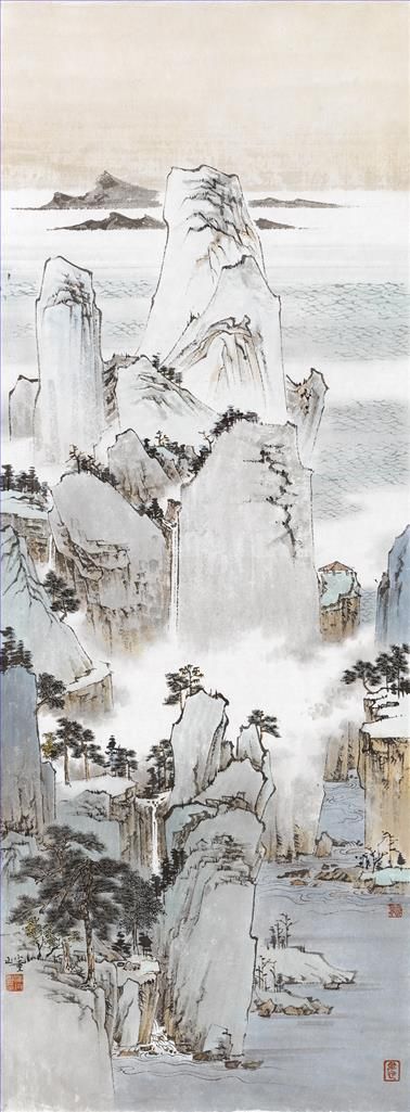 Pu Jun Chinesische Kunst - Bergig