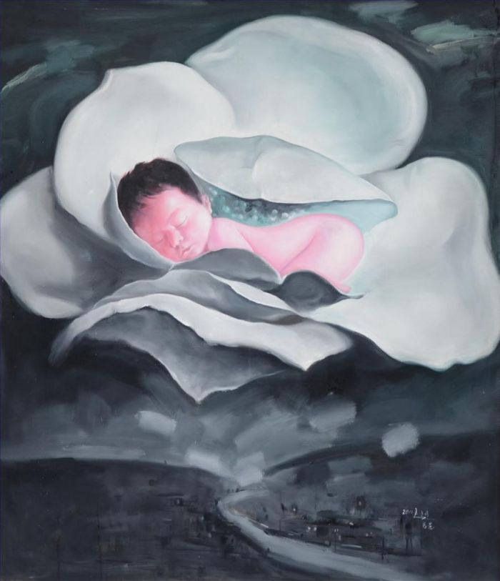 Qian Ruoyu Ölgemälde - Der Traum von Lotus