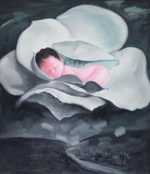 Zeitgenössische Ölmalerei - Der Traum von Lotus