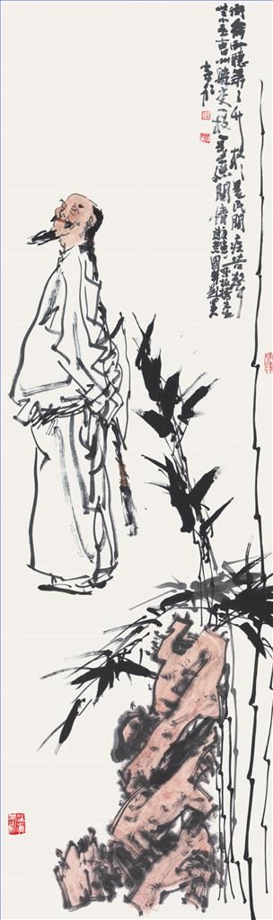Qian Zongfei Chinesische Kunst - Ein Porträt von Zheng Banqiao