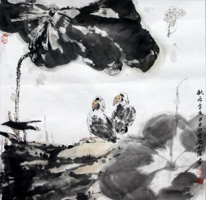zeitgenössische kunst von Shen Liping - Lotusteich im Herbst 2