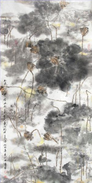 zeitgenössische kunst von Shen Liping - Lotusteich im Herbst