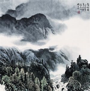 Zeitgenössische chinesische Kunst - Berg im Frühling