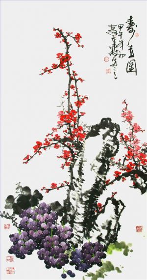 zeitgenössische kunst von Song Chonglin - Gemälde von Blumen und Vögeln im traditionellen chinesischen Stil
