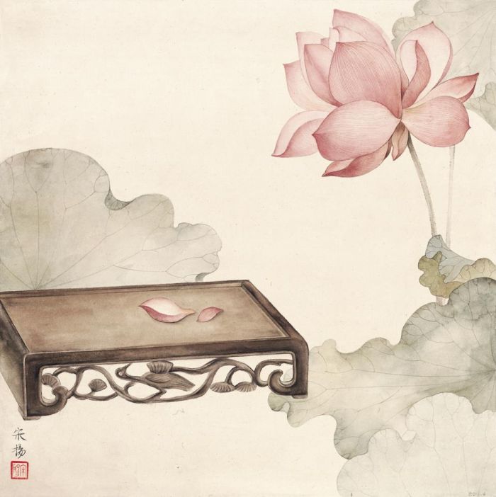 Song Yang Chinesische Kunst - Gemälde von Blumen und Vögeln im traditionellen chinesischen Stil 2
