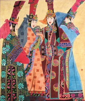 zeitgenössische kunst von Su Ruya - Damen aus der Mongolei