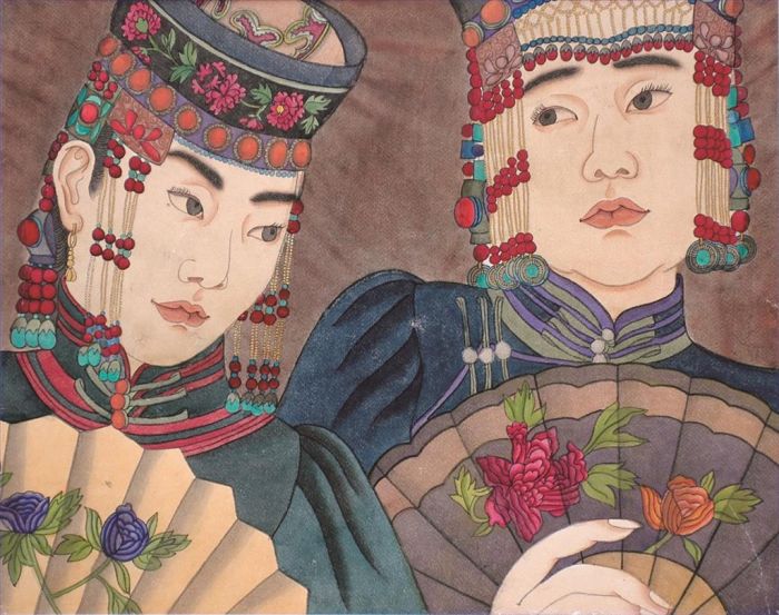 Su Ruya Chinesische Kunst - Frau aus der Mongolei, Nationalität 2