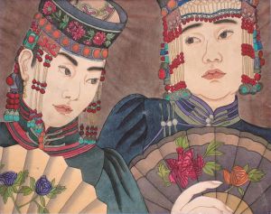 Zeitgenössische chinesische Kunst - Frau aus der Mongolei, Nationalität 2