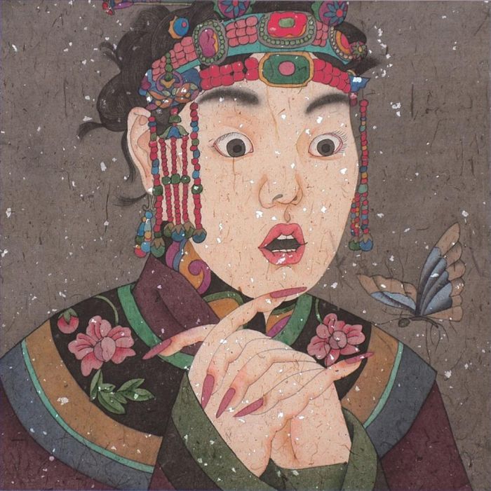 Su Ruya Chinesische Kunst - Frau aus der Mongolei, Nationalität 3