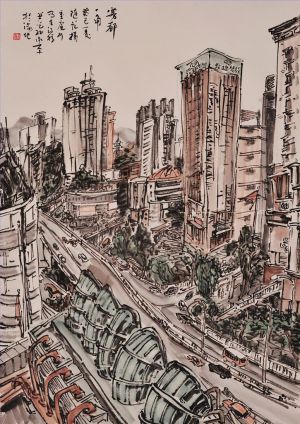 zeitgenössische kunst von Sun Chengping - Malen aus dem Leben in Chongqing