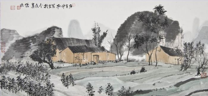 Sun Hong Chinesische Kunst - Malen Sie aus dem Leben im Dorf Donggua