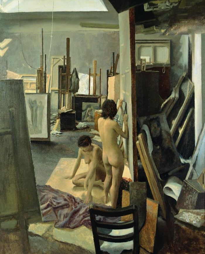 Tan Zidong Ölgemälde - Zwei nackte Frauen im Studio