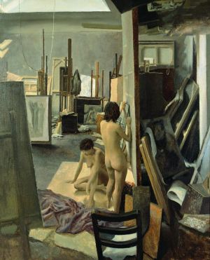 zeitgenössische kunst von Tan Zidong - Zwei nackte Frauen im Studio