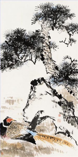 zeitgenössische kunst von Tian Huailiang - Gemälde von Blumen und Vögeln im traditionellen chinesischen Stil 4