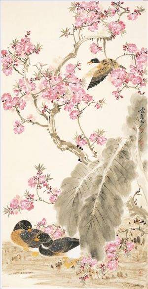 zeitgenössische kunst von Tian Huailiang - Gemälde von Blumen und Vögeln im traditionellen chinesischen Stil