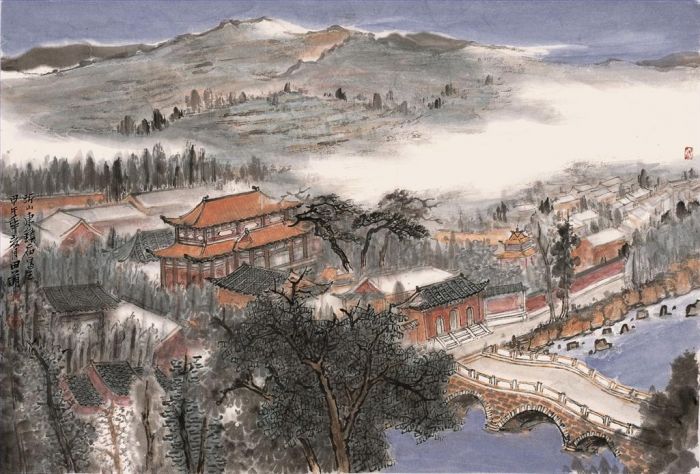 Tian Meng Chinesische Kunst - Dongzhen-Tempel in Yishan