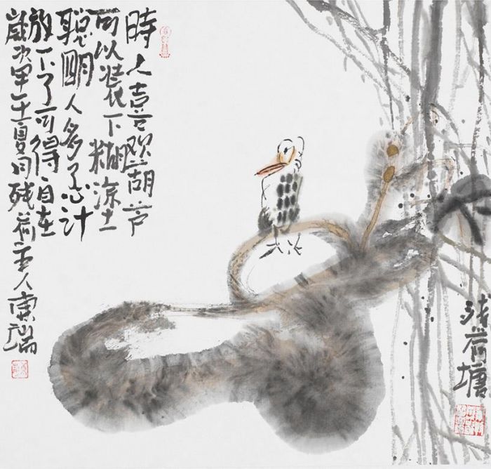 Wang Dongrui Chinesische Kunst - Ein verdorrter Lotusteich