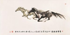 zeitgenössische kunst von Wang Jiamin - Zwei laufende Pferde