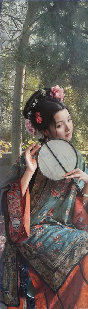 Zeitgenössische Ölmalerei - Eine Schönheit in Nanjing