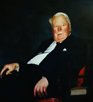 Zeitgenössische Ölmalerei - Ein Porträt des verstorbenen britischen Premierministers Sir Edward Heath
