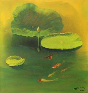 zeitgenössische kunst von Wang Qianwen - Zuneigung zu Fisch und Wasser