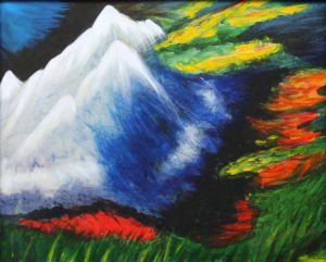 Zeitgenössische Ölmalerei - Schnee im Helanshan-Gebirge
