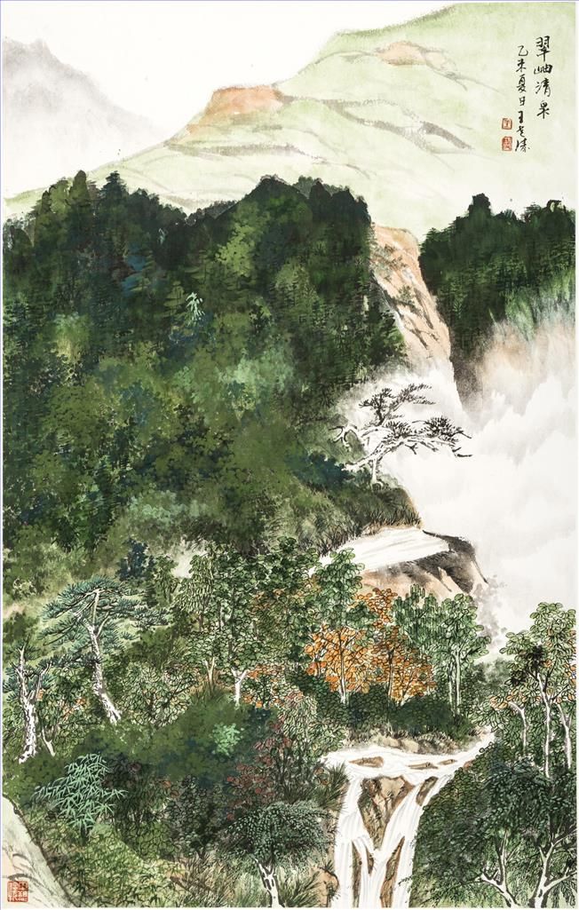 Wang Shitao Chinesische Kunst - Grüner Berg und klarer Frühling